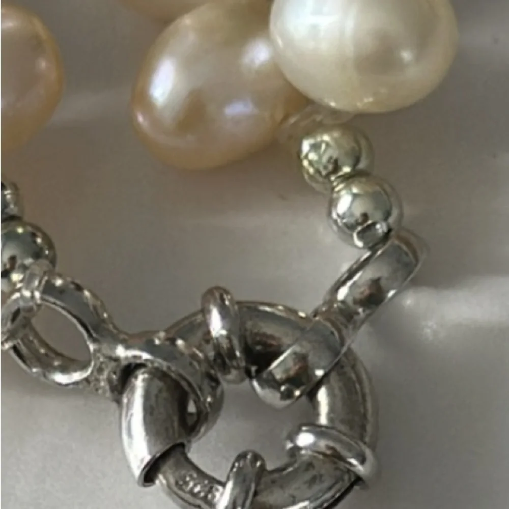 Elegant 925 silver real freshwater pearls